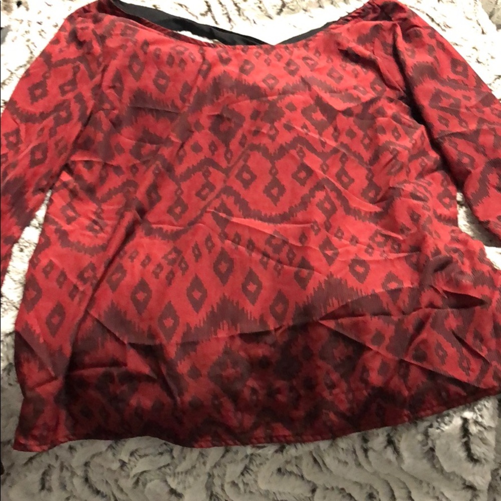 Silk Charlotte Russe blouse with cut out back